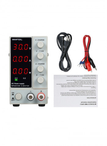 3-Digit LED Display High Precision Adjustable Mini Power Supply White