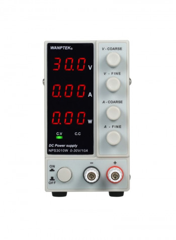 3-Digit LED Display High Precision Adjustable Mini Power Supply White
