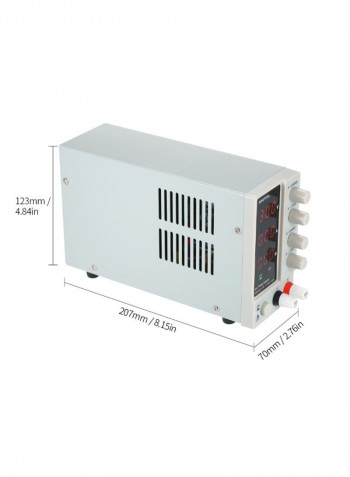 3-Digit LED Display High Precision Adjustable Mini Power Supply White