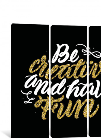 3-Piece Canvas Print Loving Fun Wall Art Multicolour 150 x 150 x 3.5centimeter