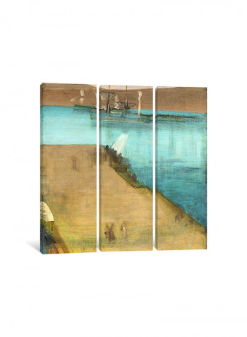 3-Piece Canvas Print Valparaiso Harbor Wall Art Multicolour 150 x 150 x 3.5centimeter