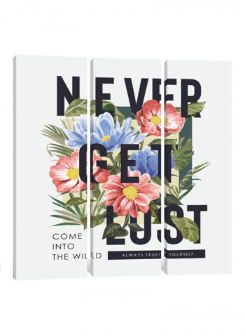 3-Piece Canvas Print Never Get Lost Wall Art Multicolour 150 x 150 x 3.5centimeter