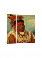 3-Piece Cloud, Chief Of The Iowas Canvas Painting Set Multicolour 150x150x3.5centimeter