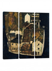 3-Piece Canvas Print City On The Blue River Iii Wall Art Multicolour 150 x 150 x 3.5centimeter