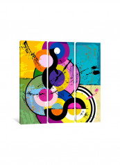3-Piece Canvas Print Entangled Circles Wall Art Multicolour 150 x 150 x 3.5centimeter