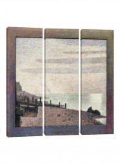 3-Piece Canvas Print Evening, Honfleur Wall Art Multicolour 150 x 150 x 3.5centimeter