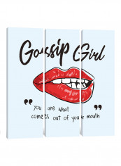3-Piece Canvas Print Gossip Girl Wall Art Multicolour 150 x 150 x 3.5centimeter