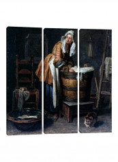 3-Piece Canvas Print Washerwoman Wall Art Multicolour 150 x 150 x 3.5centimeter