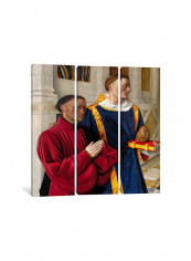 3-Piece Etienne Chevalier With St. Stephen Canvas Painting Set Multicolour 150x150x3.5centimeter