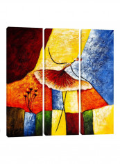 3-Piece Canvas Print Abstract Ballet Wall Art Multicolour 150 x 150 x 3.5centimeter