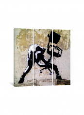 3-Piece Canvas Print Banksy London Calling Wall Art Multicolour 150 x 150 x 3.5centimeter