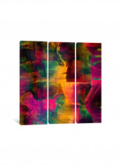 3-Piece Canvas Print Technicolor Fade Wall Art Multicolour 150 x 150 x 3.5centimeter