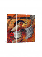 3-Piece Canvas Print Woman With Leaflets Wall Art Multicolour 150 x 150 x 3.5centimeter
