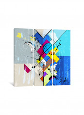 3-Piece Canvas Print Moon And The Blues Wall Art Multicolour 150 x 150 x 3.5centimeter