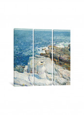 3-Piece Canvas Print The South Ledges, Appledore Wall Art Multicolour 150 x 150 x 3.5centimeter