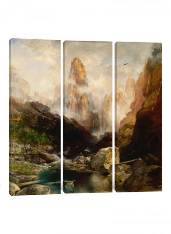 3-Piece Canvas Print Mist In Kanab Canyon, Utah Wall Art Multicolour 150 x 150 x 3.5centimeter