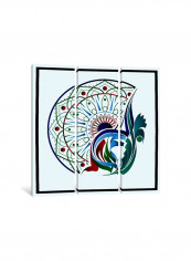 3-Piece Islamic Calligraphy With The Name Of Allah Islamic Canvas Painting Set Multicolour 150x150x3.5centimeter
