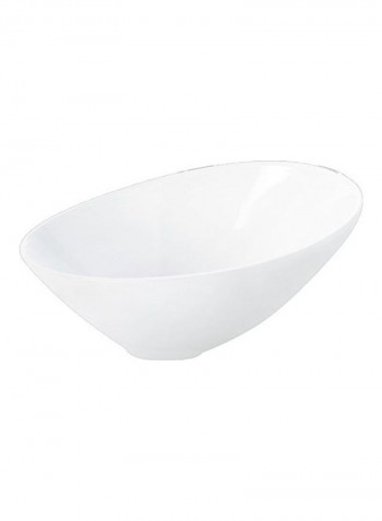 Asymmetrical Oval Shape Bowl White 22.5cm