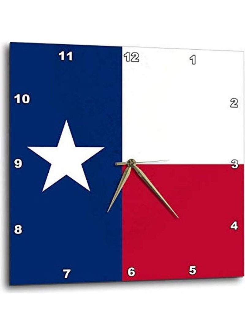 Flag Of Texas The Lone Star Flag Wall Clock Multicolour 15x15inch