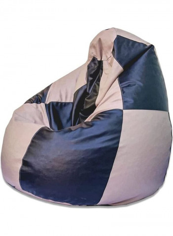 Luxe PVC Leather Bean Bag Beige/Black