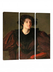 3-Piece Canvas Print Study Of A Young Woman Wall Art Multicolour 150 x 150 x 3.5centimeter