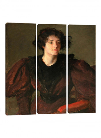 3-Piece Canvas Print Study Of A Young Woman Wall Art Multicolour 150 x 150 x 3.5centimeter