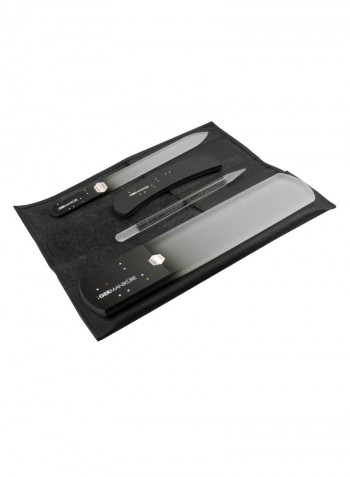 4-Piece Manicure Pedicure Grooming Tool Set With Case أسود