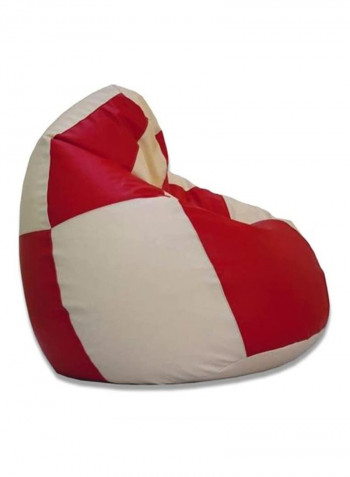 Luxe Bean Bag Beige/Red