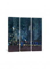 3-Piece Canvas Print Blue Devils On Fifth Avenue Wall Art Multicolour 150 x 150 x 3.5centimeter