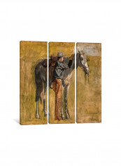 3-Piece Canvas Print Cowboys In The Badlands Wall Art Multicolour 150 x 150 x 3.5centimeter