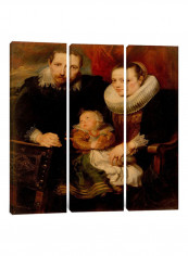 3-Piece Canvas Print Family Portrait Wall Art Multicolour 150 x 150 x 3.5centimeter