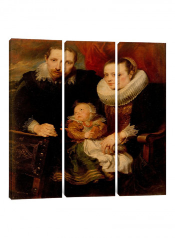 3-Piece Canvas Print Family Portrait Wall Art Multicolour 150 x 150 x 3.5centimeter