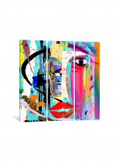 3-Piece Canvas Print Surreal But Happy Wall Art Multicolour 150 x 150 x 3.5centimeter