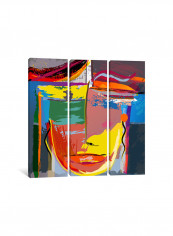3-Piece Canvas Print Surreal Portrait Wall Art Multicolour 150 x 150 x 3.5centimeter
