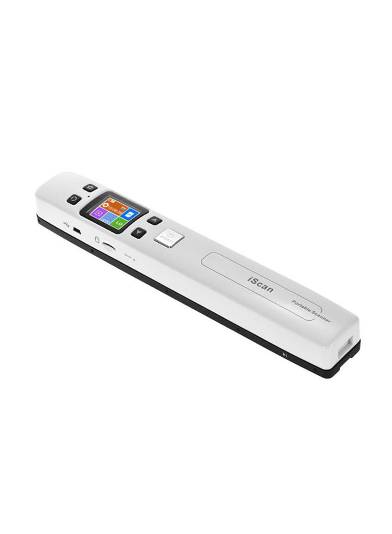 Handheld Document Scanner With LCD Display White