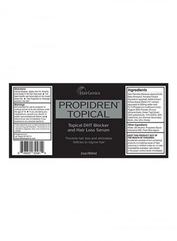 Propidren Topical DHT Blocker And Hair Loss Serum 2ounce