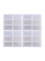 24-Piece Stackable Shoe Box Set Clear 33x23x14cm