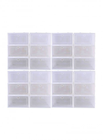 24-Piece Stackable Shoe Box Set Clear 33x23x14cm
