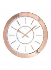 Round Shape Analog Wall Clock Rose Gold/White 51 x 4.8centimeter