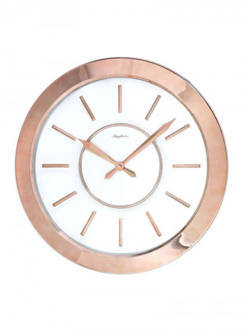 Round Shape Analog Wall Clock Rose Gold/White 51 x 4.8centimeter