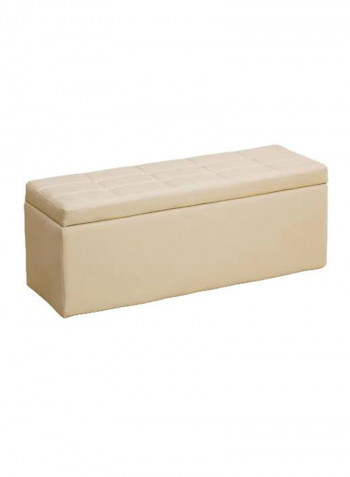 Shoe Storage Bench Ottoman Stool With Hinged Lid Beige