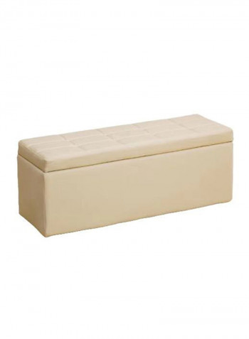 Shoe Storage Bench Ottoman Stool With Hinged Lid Beige