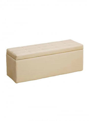 Shoe Storage Bench Ottoman Stool With Hinged Lid Beige