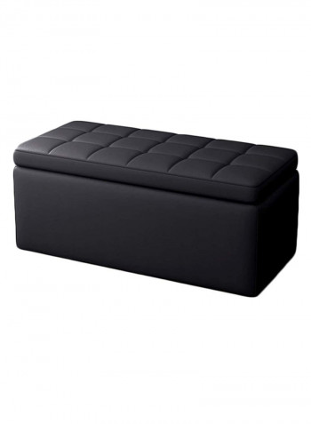 Shoe Storage Bench Ottoman Stool With Hinged Lid Black