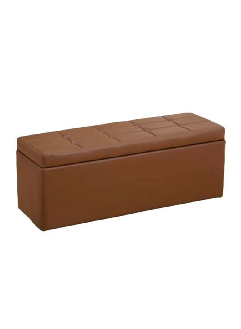 Shoe Storage Bench Ottoman Stool With Hinged Lid Brown