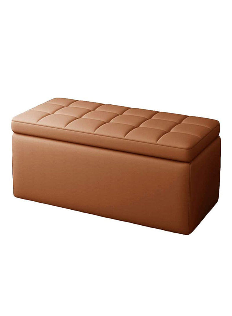 Shoe Storage Bench Ottoman Stool With Hinged Lid Brown