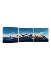 3-Piece Capped Mountains Canvas Painting Set Multicolour 150x50x3.5centimeter