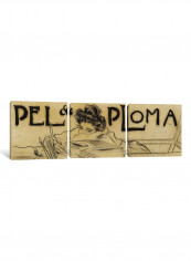 3-Piece Pell And Ploma 2 Canvas Painting Set Beige/Black 150x50x3.5centimeter