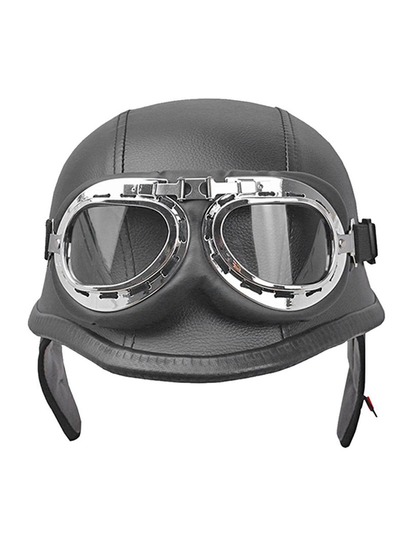 Vintage Motorcycle Protection Helmet With Goggles XXLcentimeter