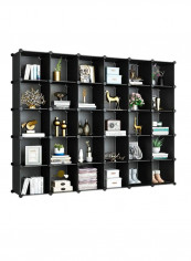 30 Cube Foldable Storage Cabinet Black 225x37x183cm